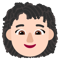 Woman- Light Skin Tone- Curly Hair emoji on Microsoft